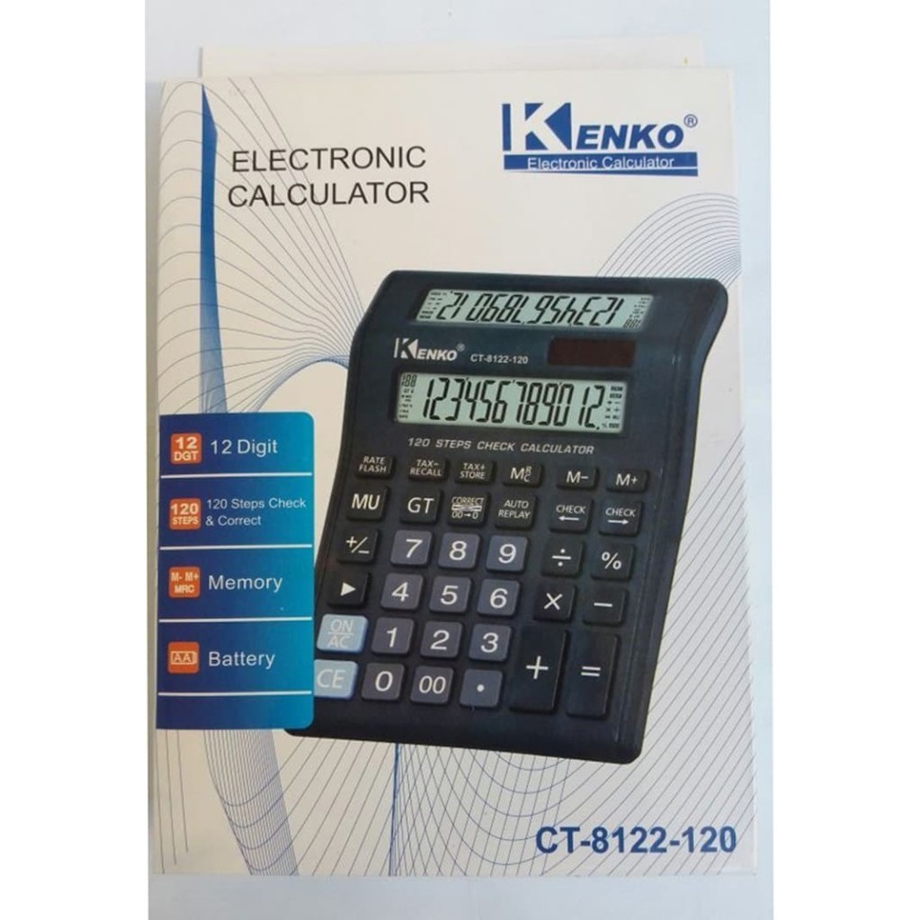 

Kalkulator Kenko Ct 8122 - 2 Layar - 12 Dit - Kalkulator Besar