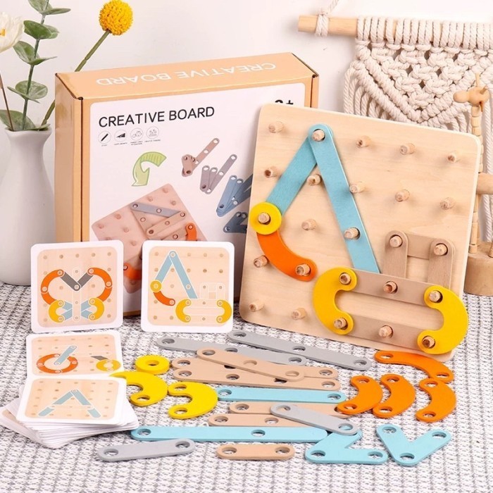 

Wooden Creative Board Alpanumeric Pes Matching Jingsaw