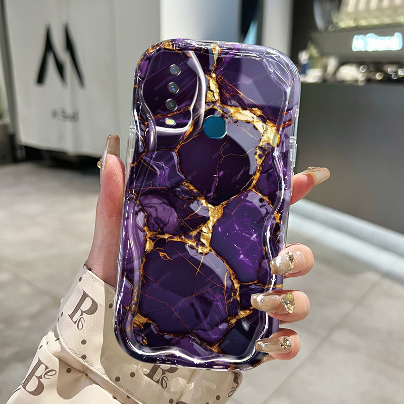 Casing Hp VIVO Y12 Y15 Y17 Y27 Y35+ 5G Y3 Y3s 2020 Y12i Case pelindung HP pola rusak Kesing tekstur 