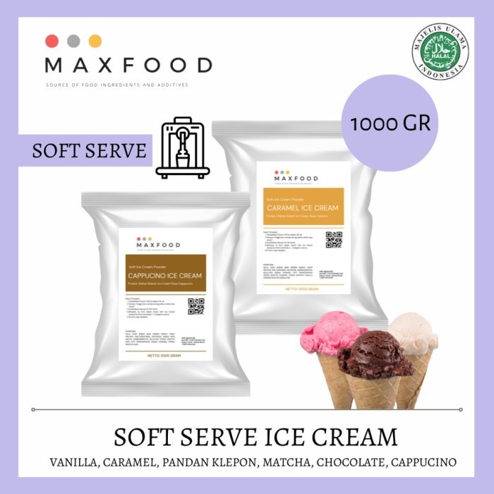 

1Kg Bubuk Soft Ice Cream/ Bubuk Mesin Es Krim/ Plain-Chocolate-Vanilla