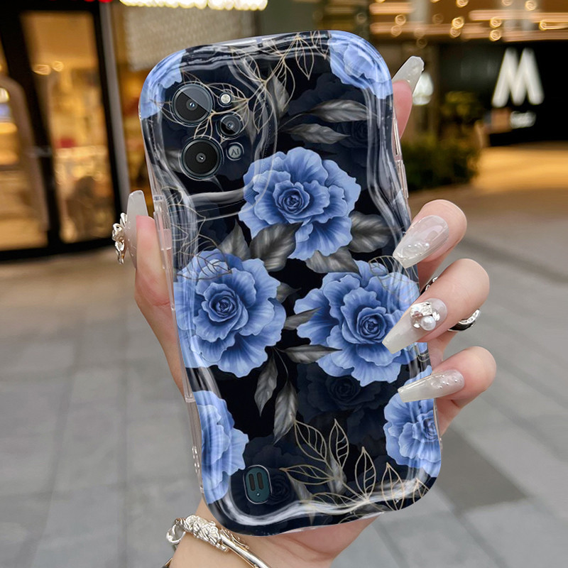 Casing Hp Realme C31 Case  telepon pola bunga Casing HP lembut baru pelindung silikon Softcase Cas K