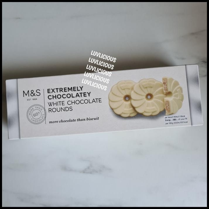 

M&S Marks And Spencer Extremely White Chocolate Biscuit Rounds Coklat