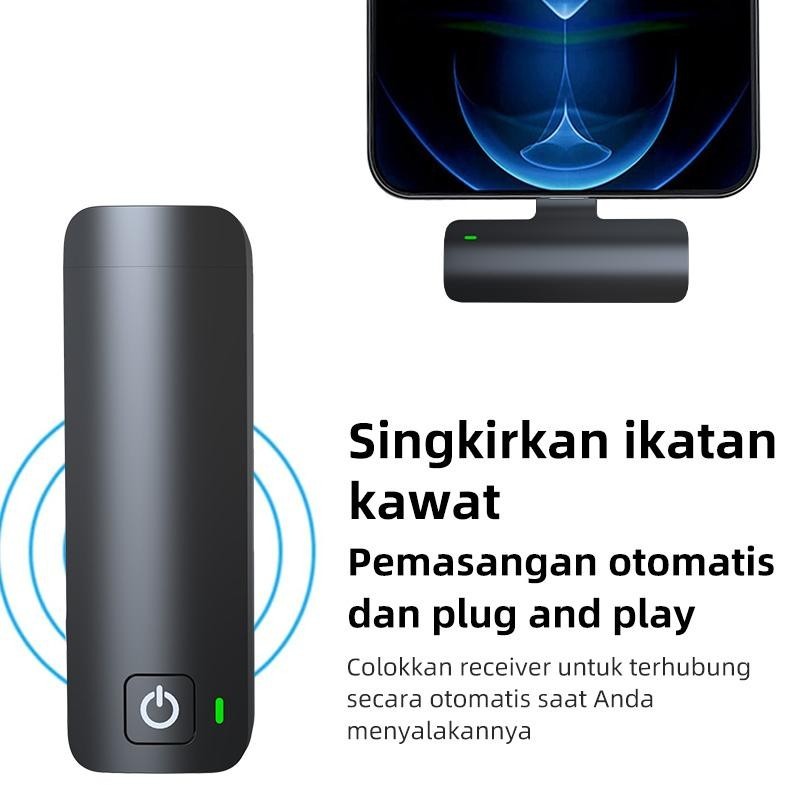 MIKROFON NIRKABEL LAVALIER UNTUK IPHONE/ANDROID MIKROFON MINI KERAH PEREKAMAN VIDEO IPAD UNTUK WAWAN