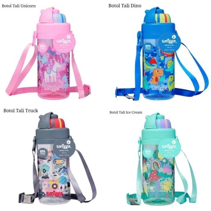 BOTOL MINUM SMIGGLE TALI PANJANG ANAK SEKOLAH TK