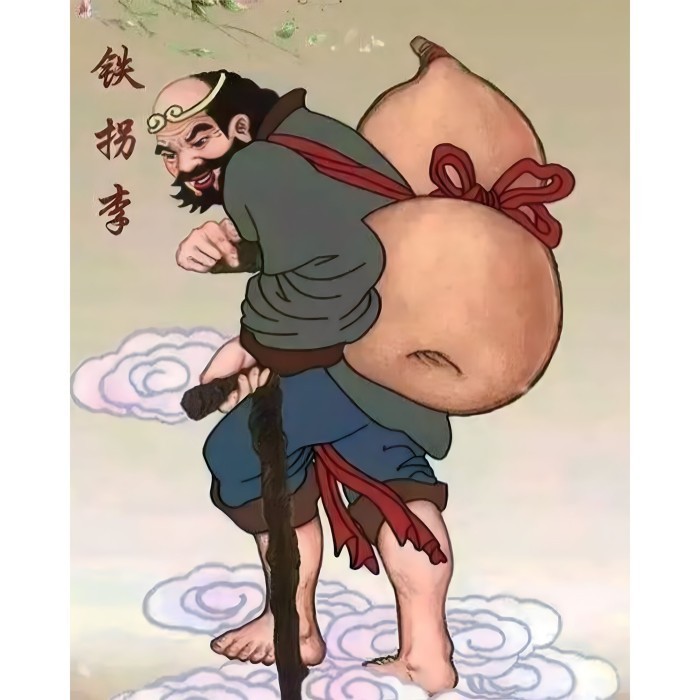 Repro Digital lukisan gambar Dewa Chinese Tao Konghucu Drunken Mabuk