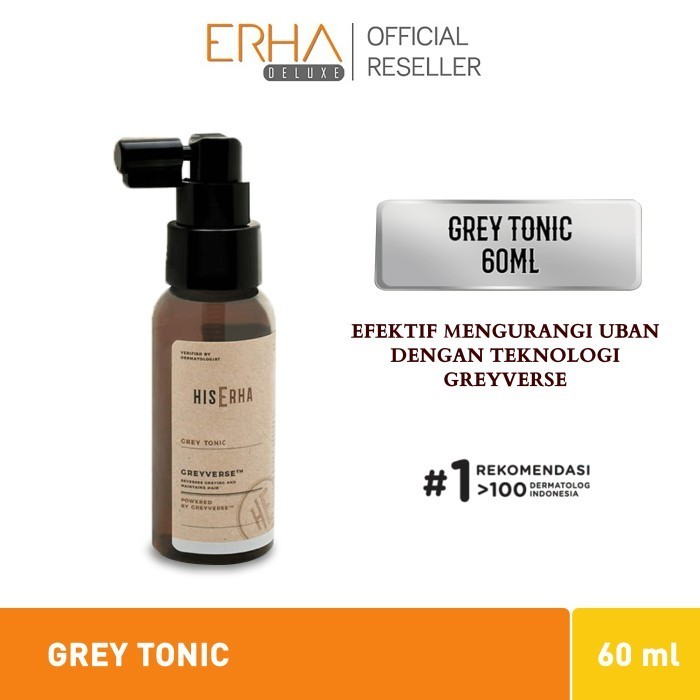 His Erha Grey Tonic - Tonik Rambut Pria Anti Uban + Penumbuh Rambut