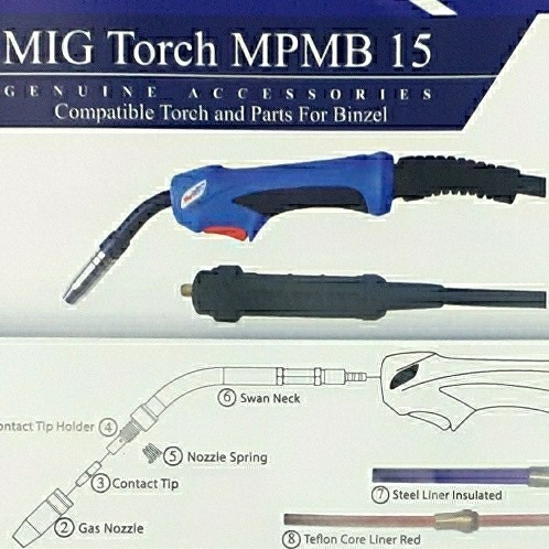MULTIPRO Mig Torch CO2 MB15 - 4mtr /Stang las Mig CO2 MULTIPRO MB15
