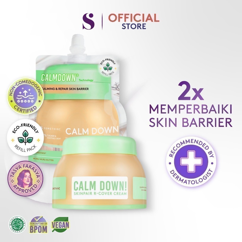 Foto [TASYA FARASYA APPROVED] SOMETHINC Calm Down! Skinpair R-Cover Cream Moisturizer - (Madagascar Centella Asiatica, Skin Barrier, Kulit Sensitif, Kulit Iritasi)