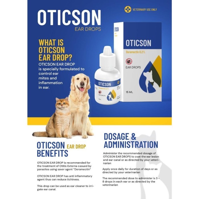 NEW OBAT KUTU TELINGA KUCING ANJING OTICSON EAR DROP 10ML