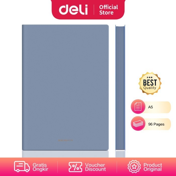 

Deli Notebook Buku Catatan A5 96Lembar Warna Pastel High Quality 2228X