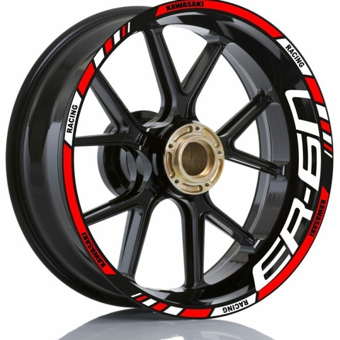 STIKER LIST VELG MOTOR WHEELS STICKER KAWASAKI ER6N RED RING 17