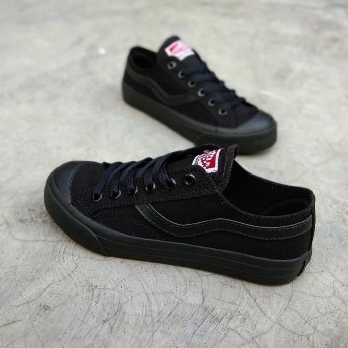 Ventela All Black Low Original - Sepatu Sekolah Ventela Full Black - Sakyabhagawanta