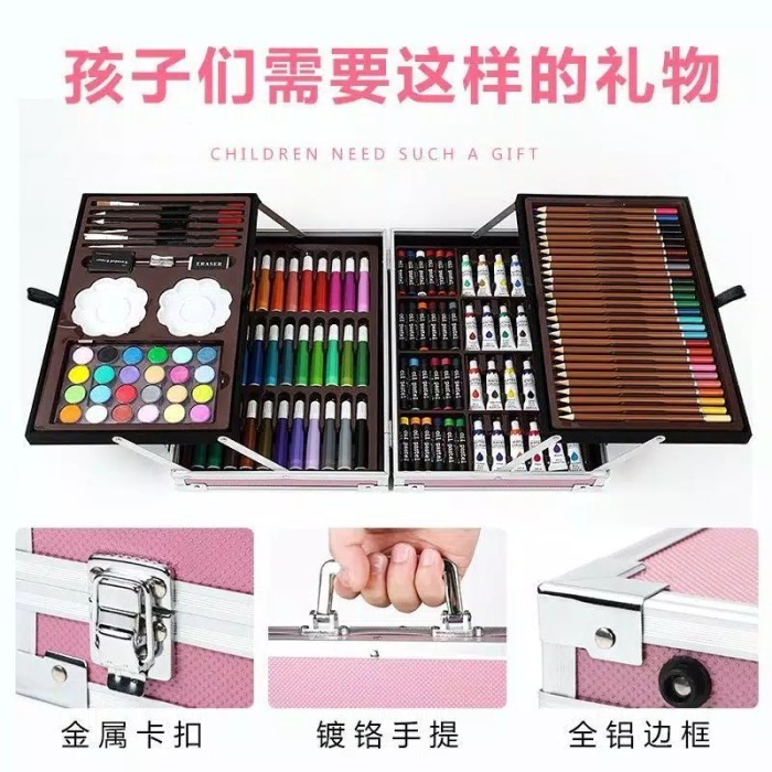 

Pensil Warna / Set Alat Gambar Anak / Alat Lukis Koper Box Crayon