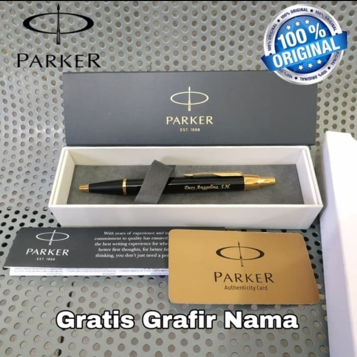 

Ready Pulpen Mewah Parker Original Black Gold / Silver Gratis Grafir Nama