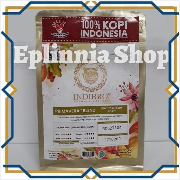 

[EPL] INDIBRO PRIMAVERA BLEND LIGHT TO MEDIUM ROAST GROUND COFFEE 225 GR