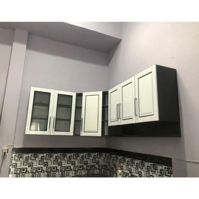 Barang Terlaris Kitchen Set / Rak Piring Dapur 6 Pintu L / Lemari Gantaduri