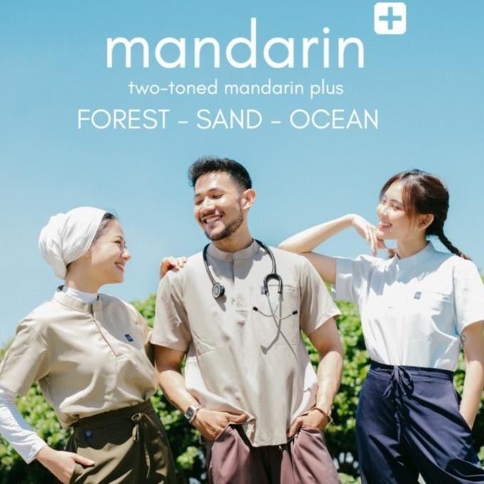 Baju Jaga MANDARIN PLUS - Scrubs Theatre Blues Cardinal