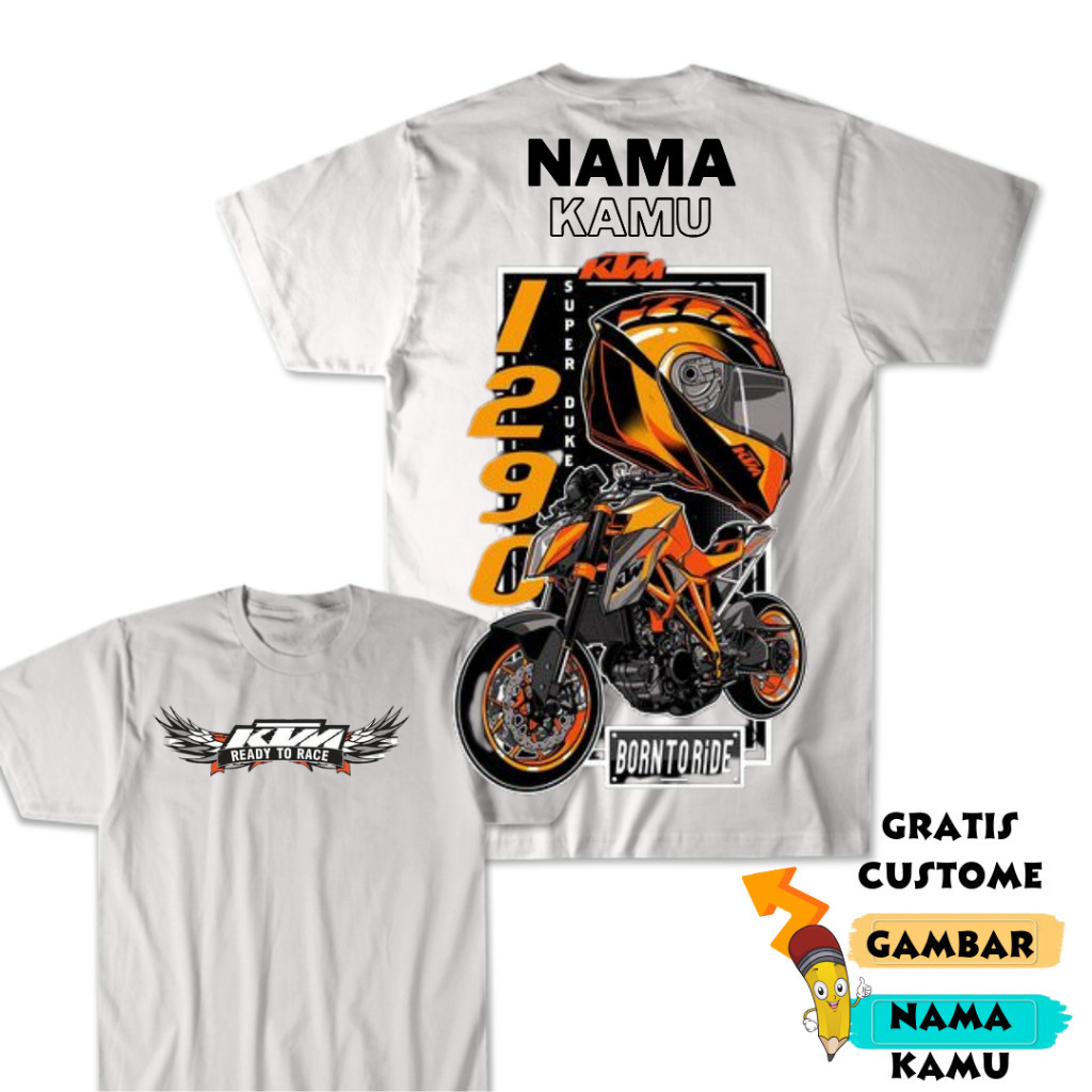 Baju Kaos Anak motor ktm / Baju anak laki laki / Baju Kaos anak Gratis Sablon Nama