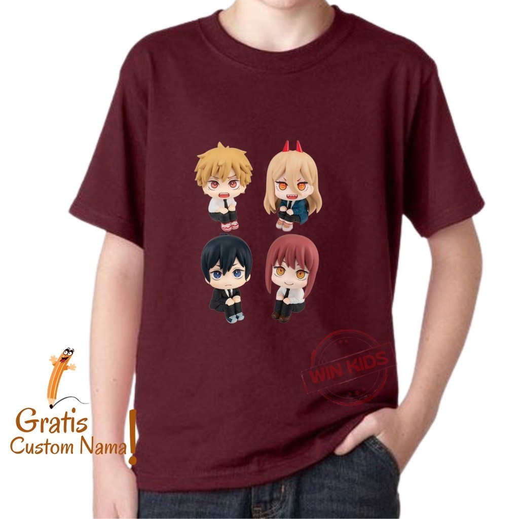 Kaos Baju Anak Anime Chainsaw Man / Kaos Chainsaw Man Power / Kaos Chainsaw Man Denji / Kaos Chainsa