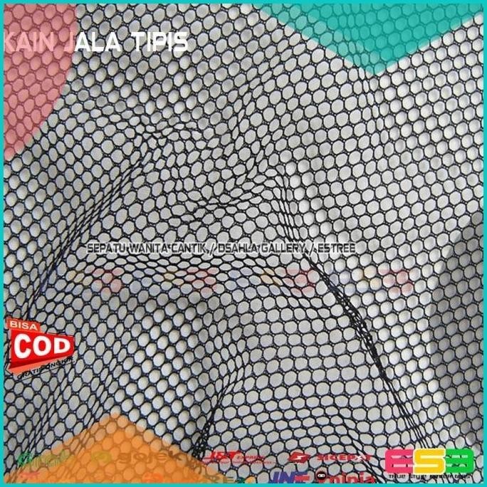 Bahan Kain Jala / Kain Jaring Tipis Lubang Kecil 3 mm Meteran Hitam 19