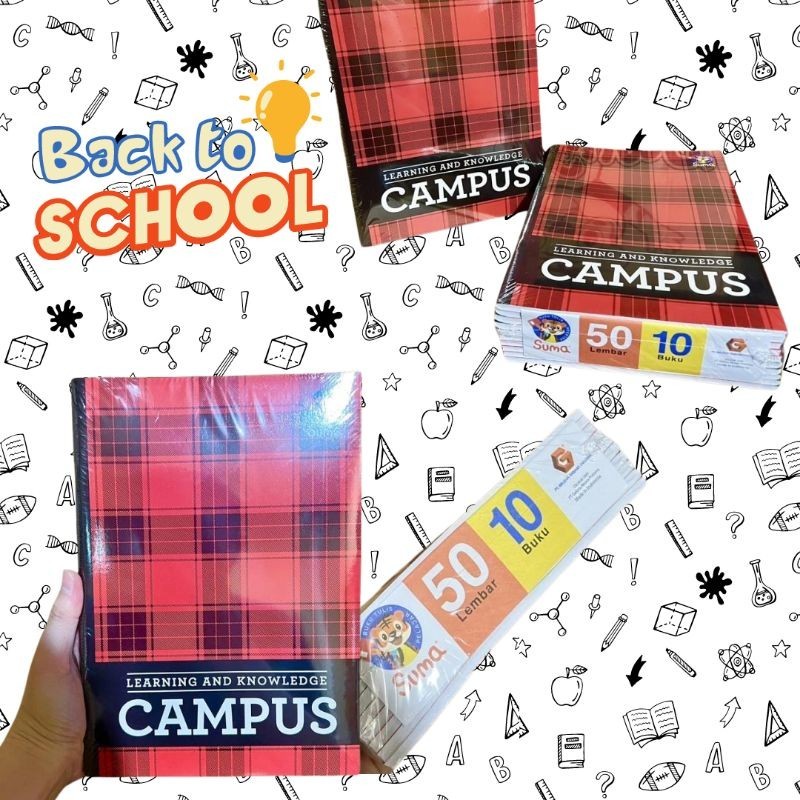 

Buku Tulis SUMA CAMPUS BOXY BESAR isi 50 Lembar Buku Tulis 1 Pack isi 10 Buku