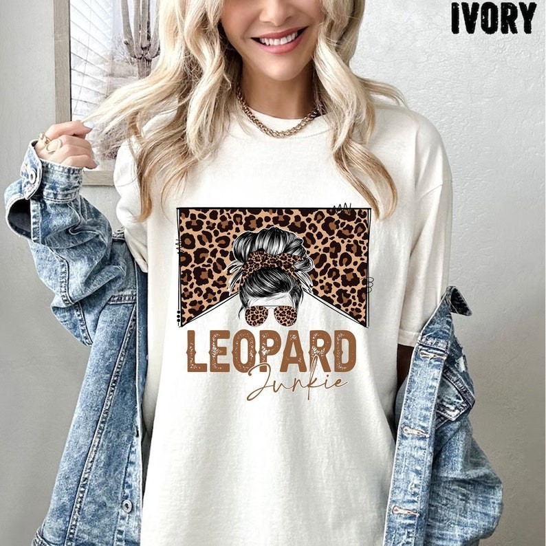 Kemeja Wanita Macan Tutul Kaos Pecandu Macan Tutul Kaos Motif Macan Tutul Hadiah untuk Mama Kemeja W