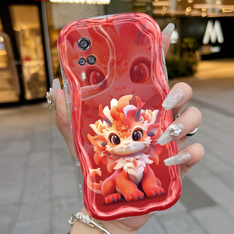 Casing Hp VIVO Y51 2020 Y51A 2021 Y31 2020 Y53s Y33 Case lembut Kesing sarung HP Tahun Baru pola kar