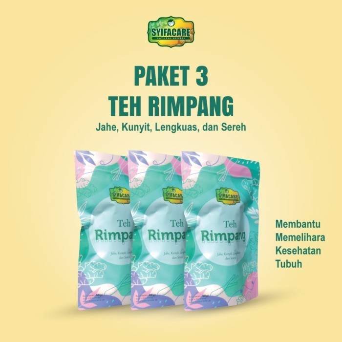 

Paket 3 Teh Rimpang Syifacare Teh Celup Jahe Kunyit Sereh Lengkuas