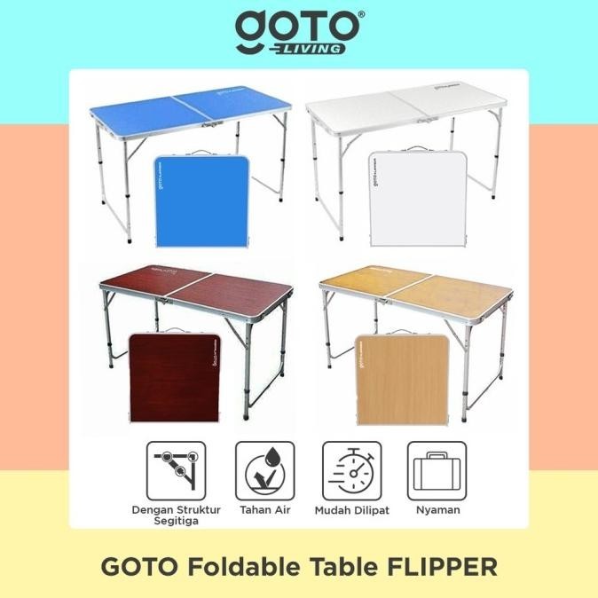 Goto Flipper Table Meja Makan Lipat Set Koper Camping Outdoor Portable Shazirazolanca