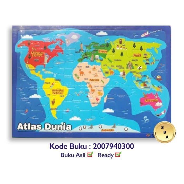 Puzzle Peta Atlas Dunia Untuk Anak Erlangga For Kids