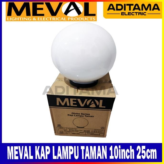 Meval Kap Lampu Taman Pagar Outdoor Putih 10Inch 25Cm