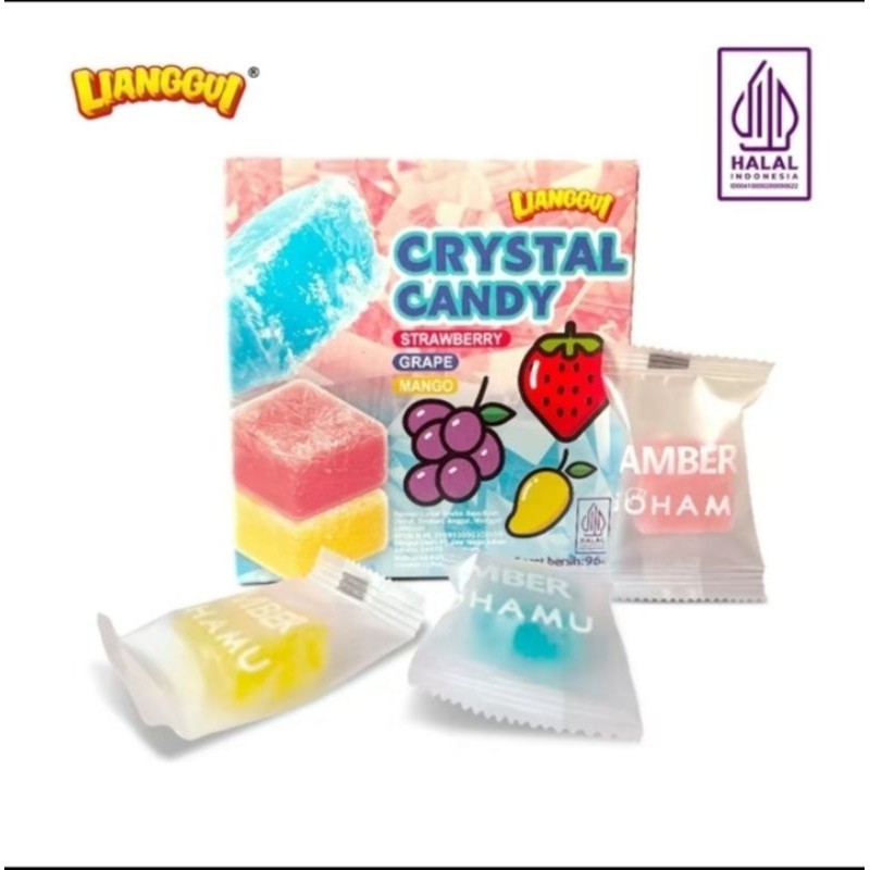 

[HALAL] Liangui Cristal Candy permen lunak aneka rasa Mangga,strawberry, jeruk, dan jagung 96gr