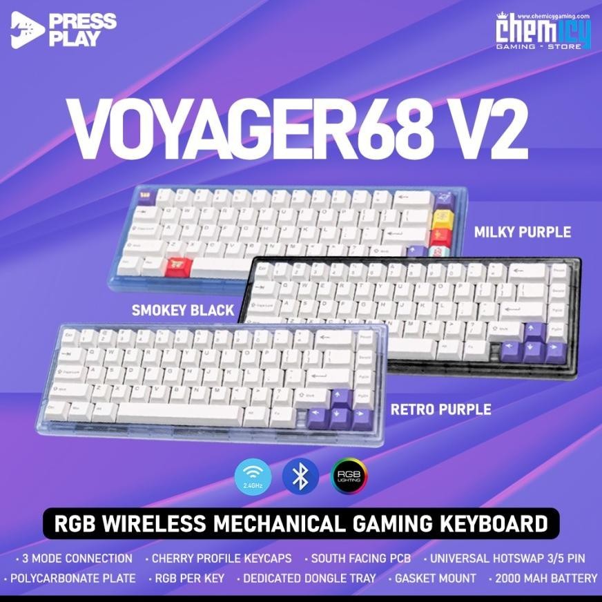 Press Play Voyager 68 V2 Rgb Wireless Mechanical Keyboard