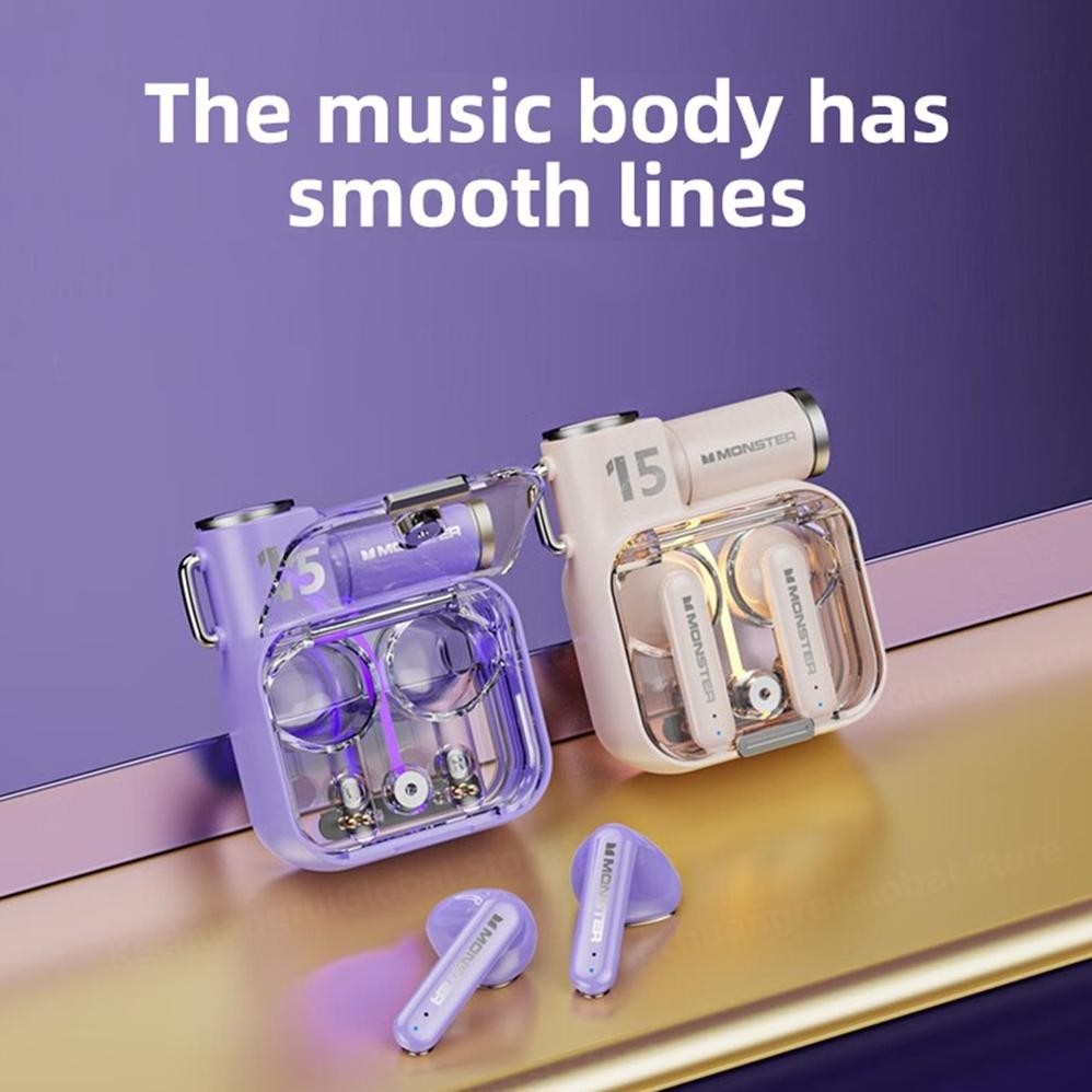 Flash Sale Monster Xkt15 Bluetooth Earphone Headset Earbuds Headphon Tws Bt 5.3 Type C Stereo Bass H