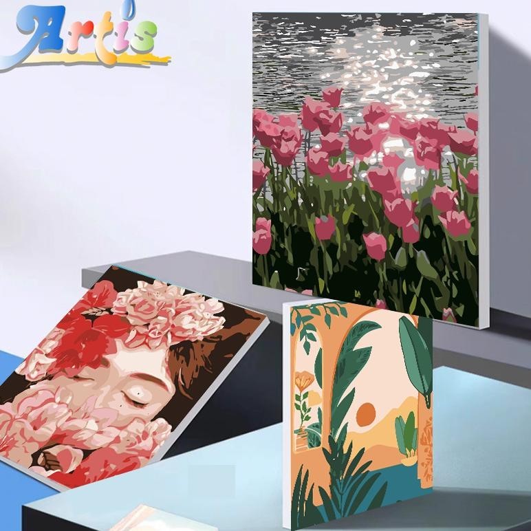 

VE29 Paint By Number 20x30cm DIY Paint Kit with Frame Digital Painting Landscape Cartoon Anime Series Original