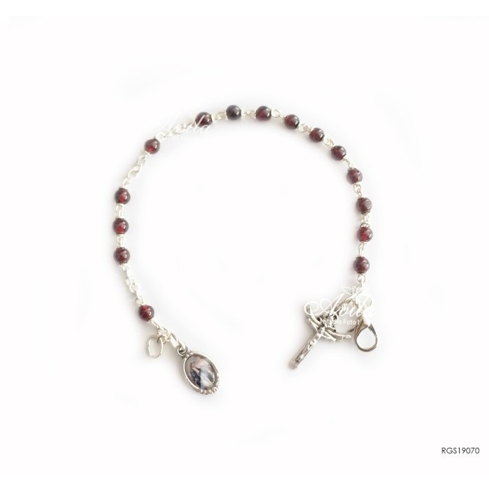 Mayu Rosario Gelang Batu Garnet 4Mm Toko Rohani