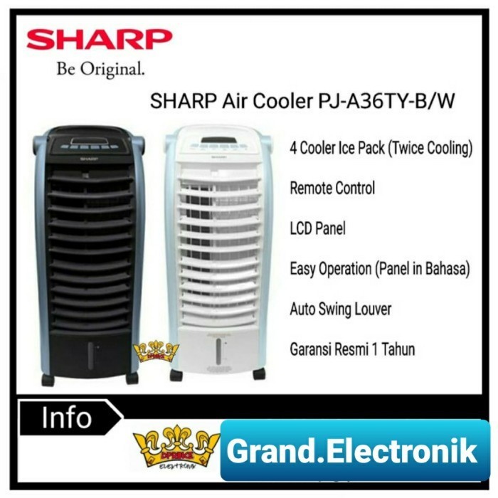 Sharp Air Cooler Pja36Ty Kipas Angin Ac Dingin Portable + Remote