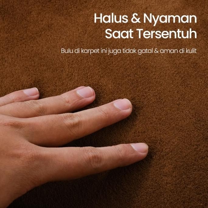 Karpet Matras Bulu Besar Panjang Karpet Lantai Ruang Tamu Coklat Fithakey