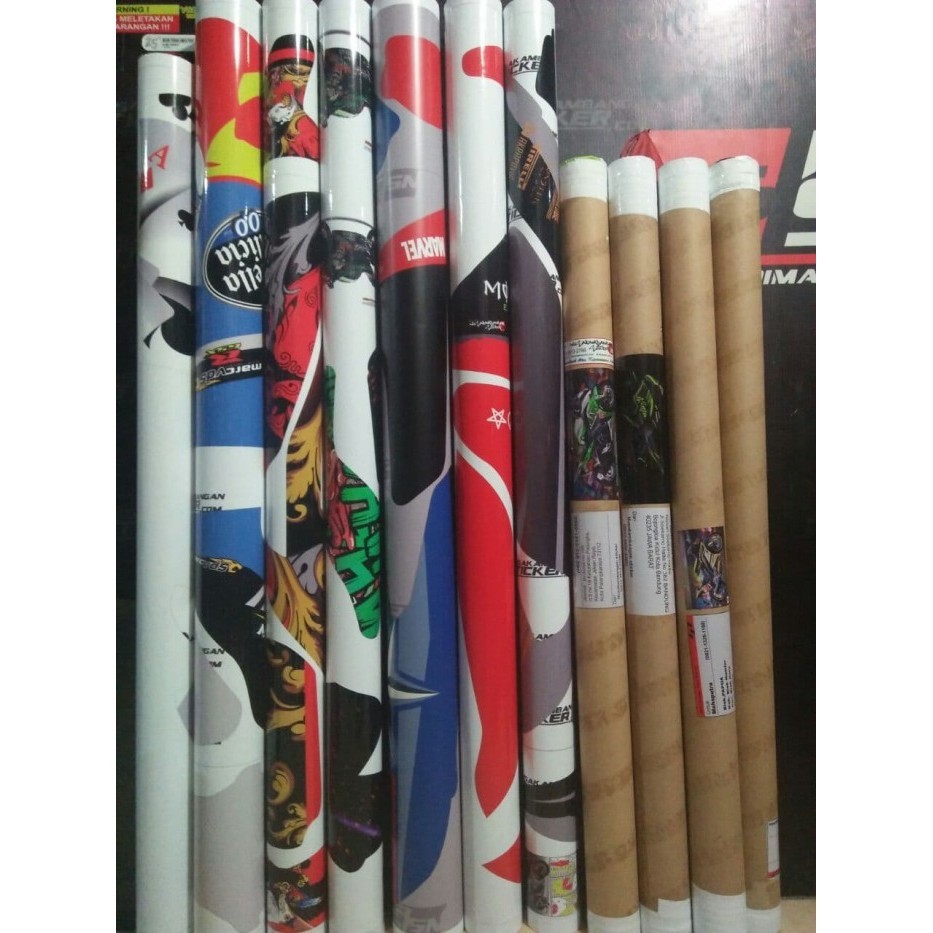 Decal Motor Sticker Motor Aerox Merah Grafis Kuning Cantik