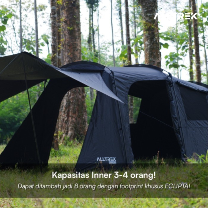 Alltrek Tenda Camping Eclipta Black 4P Double Layer Tent