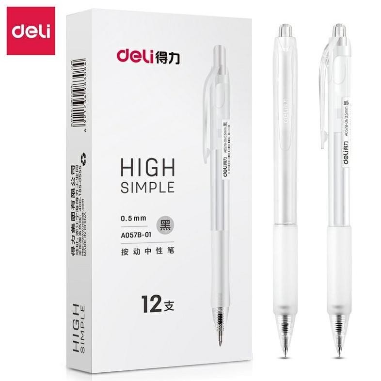 

Deli Gel Pen Retractable Pulpen Cetek Transparan Model Elegan 0.5Mm A057B-01 Andamigarciatu