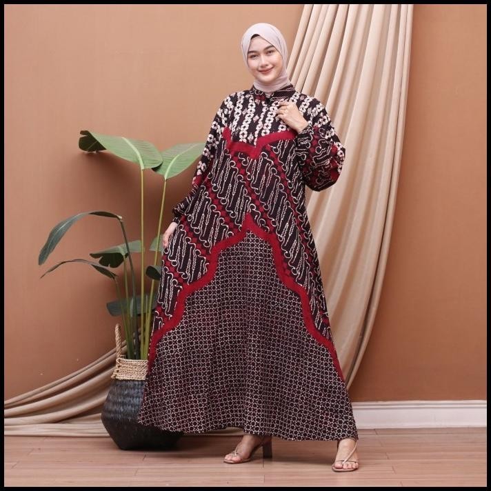 DISKON) gamis Batik cap jumbo LD 140 - 150 Silahkan diorder