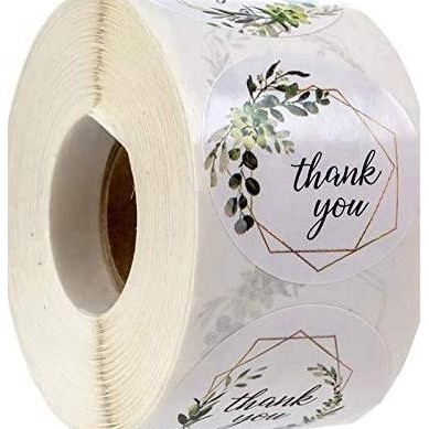 

1 roll (500 pcs) Stiker Label Tulisan Thank You