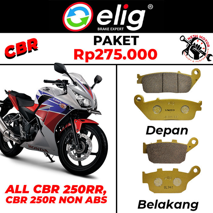 Paket Kampas Rem Elig Cbr 250Rr - Em014 & Em066A