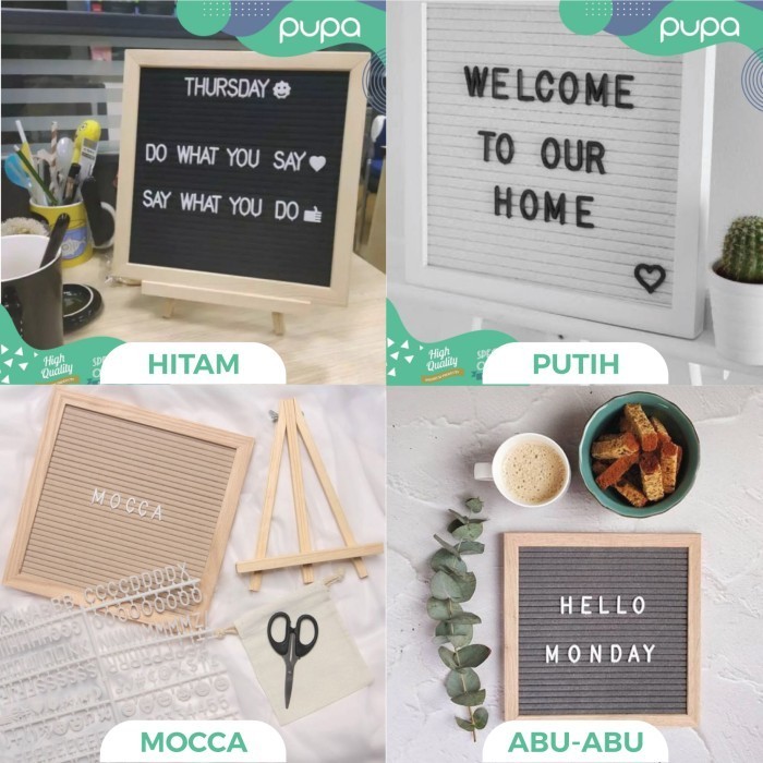 

Set Felt Letter Board Papan Nama Bayi Message Board Newborn Baby PUPA!