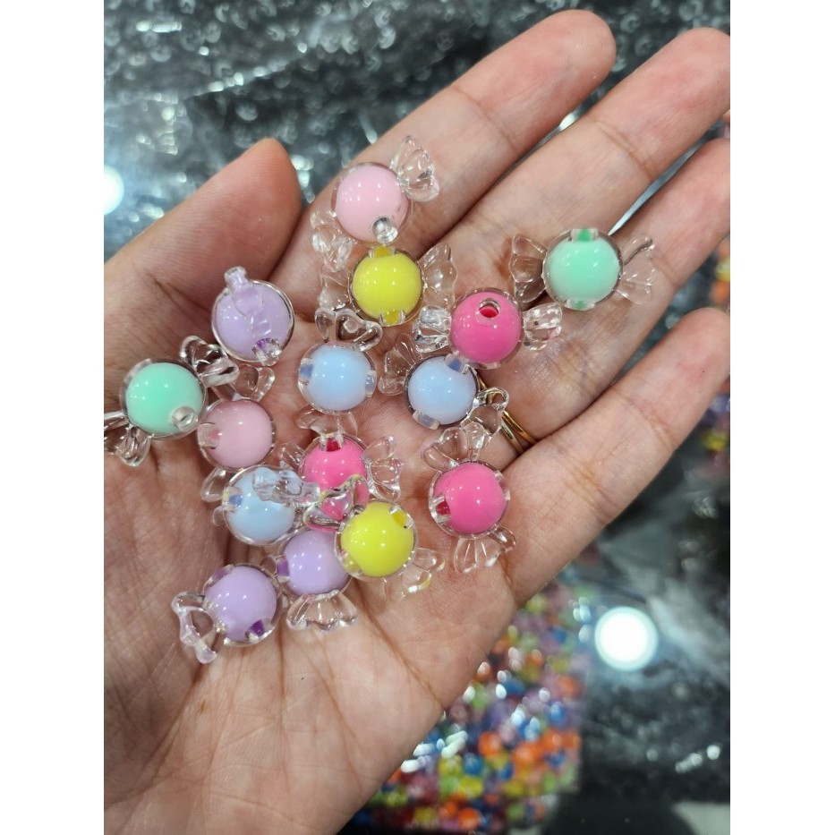 

Mote Ac Isi Susu Clear Bening Ice Colour Beads 1Pon