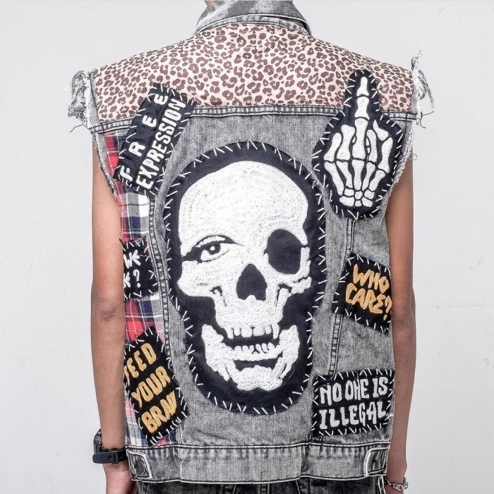 Calaca - Dwatchco Bespoke Vest Custom Acid Jaket Punk Streetwear Hypebeast