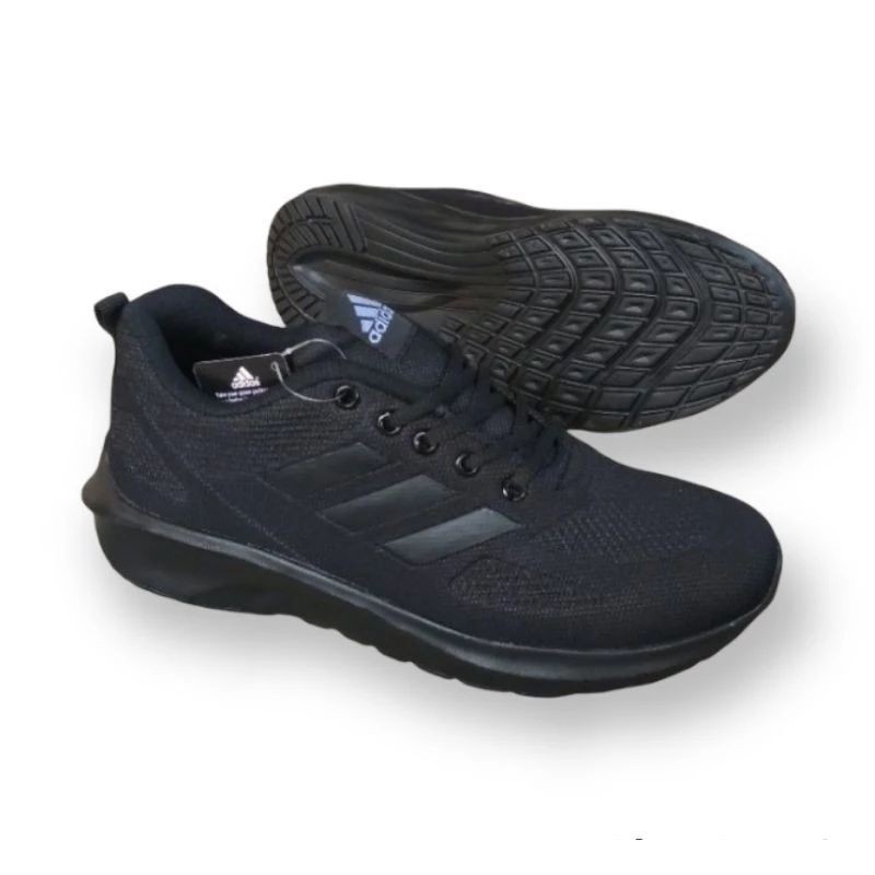 XML SEPATU ADIDAS ANAK SEKOLAH TALI/VELCRO SIZE 31-40 // SEPATU HITAM POLOS // SEPATU HITAM PUTIH //