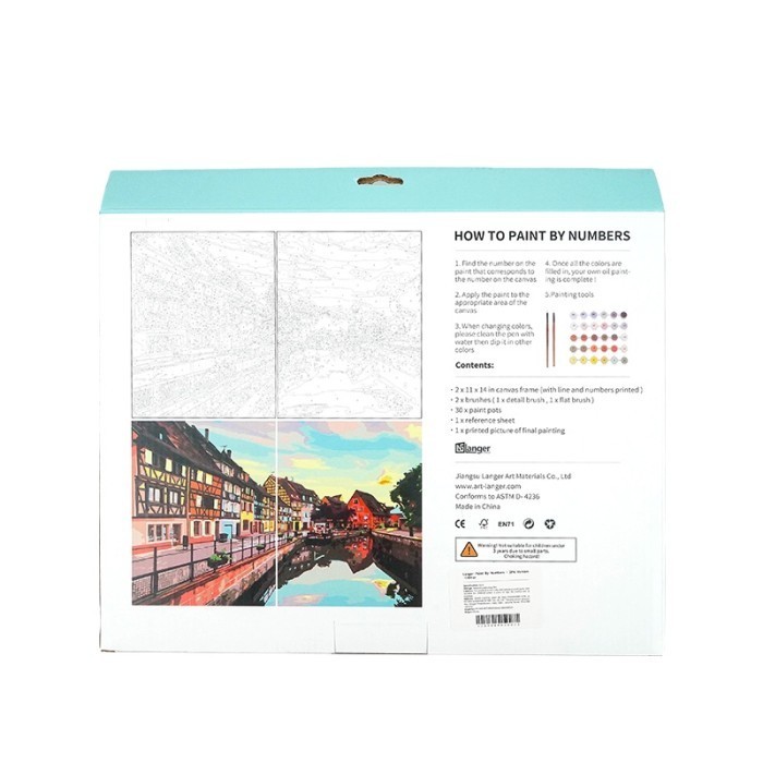 Kkv Langer Paint By Numbers Diy Set Kanvas Cat Lukis Akrilik City View