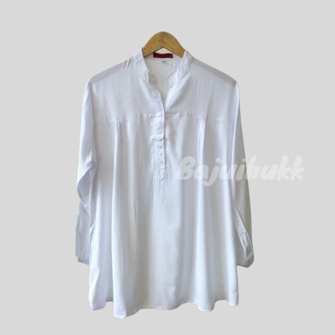 Big Sale Blouse Rayon Polos Putih Berkualitas